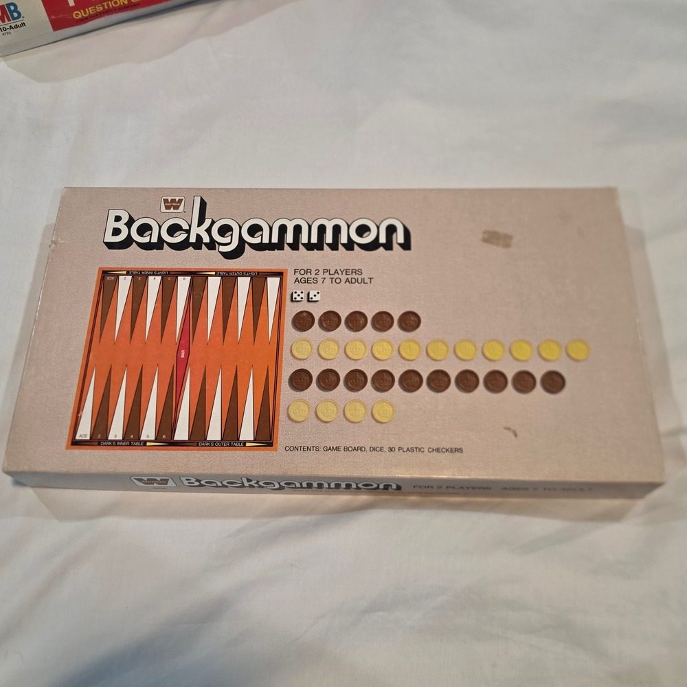 Whitman Backgammon Board Game Vintage 1974 Brown Orange Good Retro Strategy